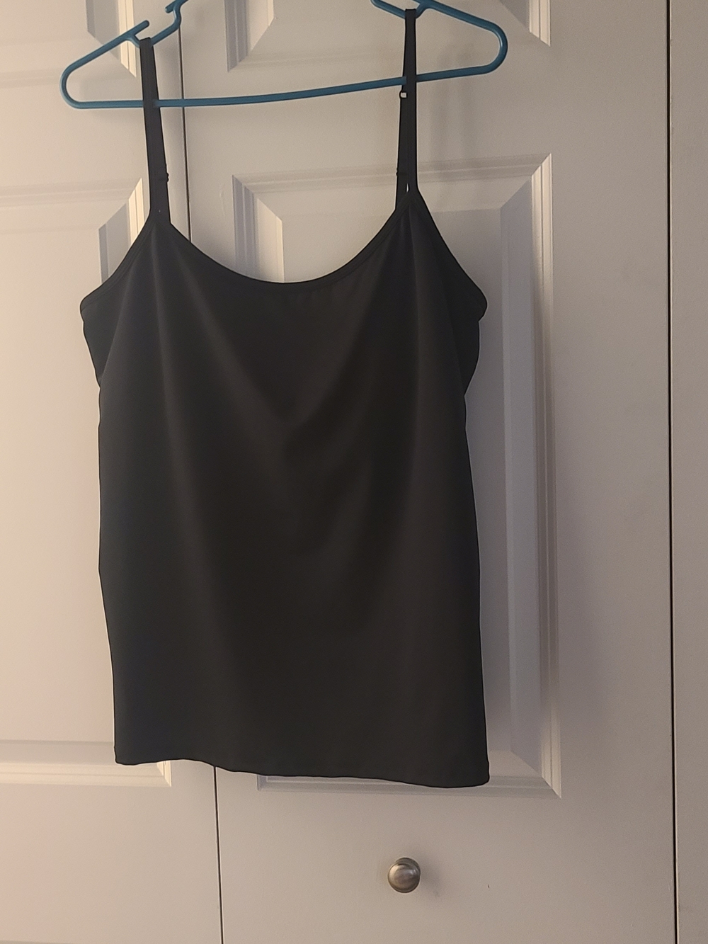 New York & Company Black Satin-Look Camisole EUC - XXL With Shelf Bra Inside